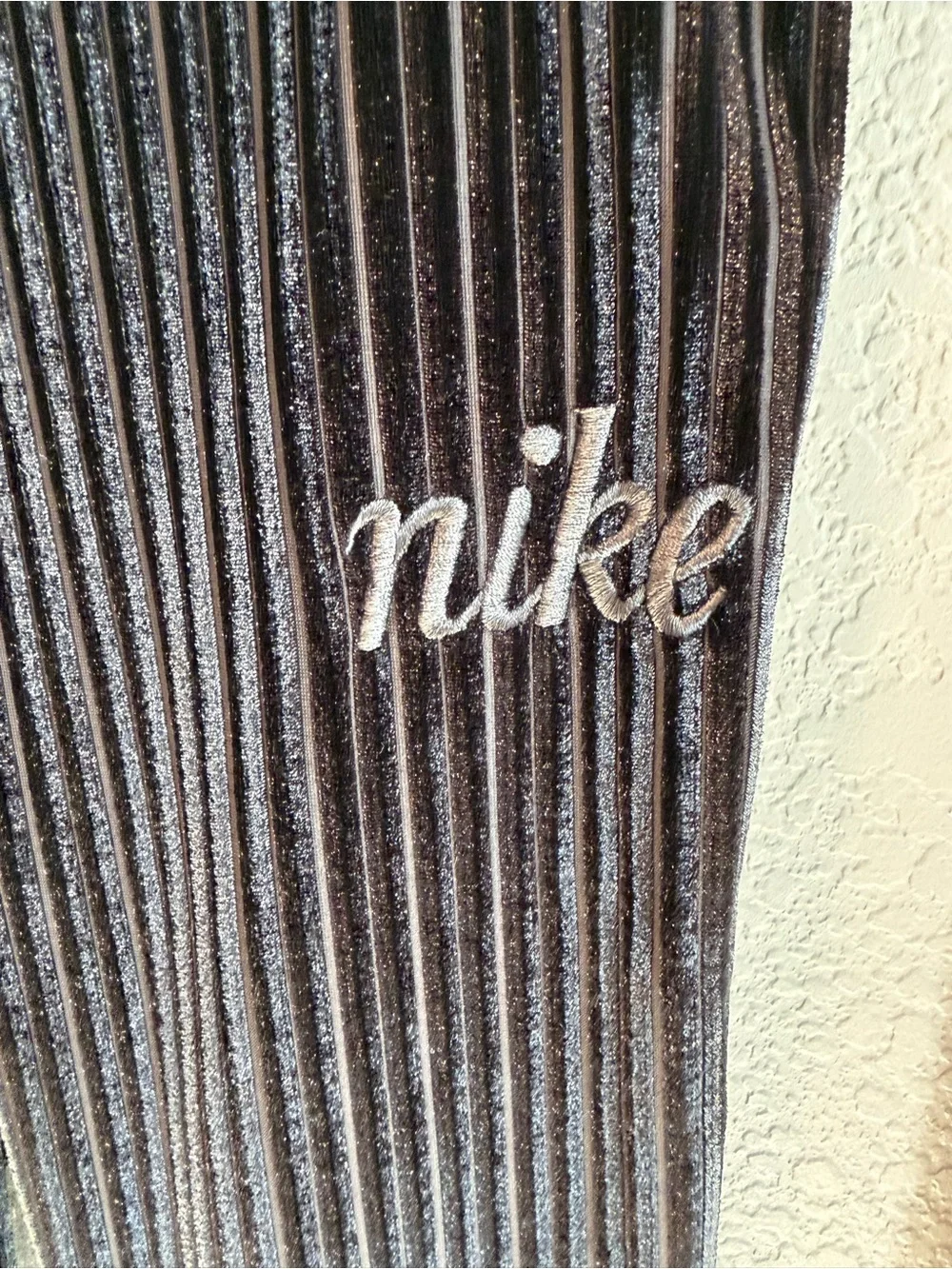 Nike Black Ribbed Velvet Kids' Flare Leggings